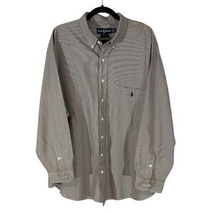 Ralph Lauren Men 2X Big Black White Micro Check Cotton Button Down Shirt
Office